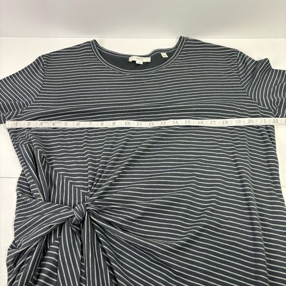 Vince Gray Striped Side Tie Comfy Mini Dress Size Medium QQ0823 - Picture 6 of 10